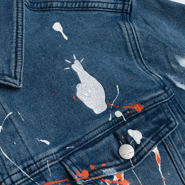 Custom Paint Splattered Jean Jacket